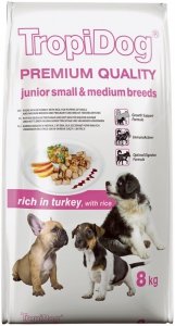 Tropidog Premium Junior S&M Turkey&Rice karma dla psów Junior z indykiem i ryżem 8kg