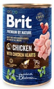 Brit Premium By Nature puszka 400g Chicken&Hearts karma dla psa kurczak&serca
