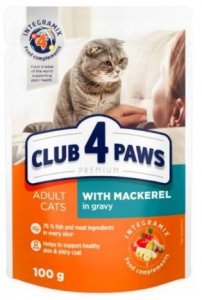 Club4 Paws saszetka dla kotów z makrelą w sosie 100g