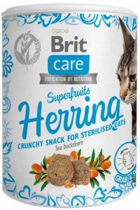 Brit Care Cat Snack Super Fruits Herring przysmak dla sterylizowanych kotów ze śledźiem 100g