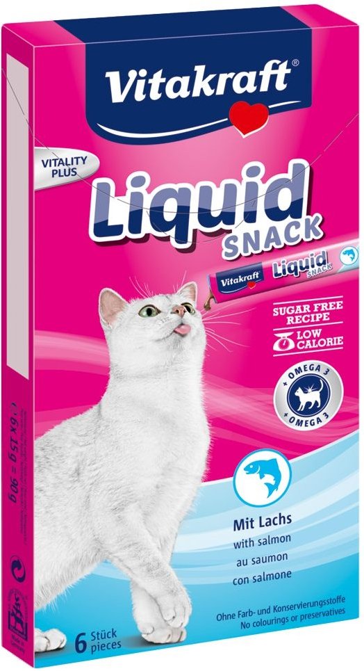 Vitakraft Cat Liquid snack  łosoś+omega3 6szt
