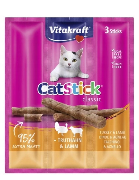 Vitakraft Cat Stick mini 3szt Indyk Jagnięcina