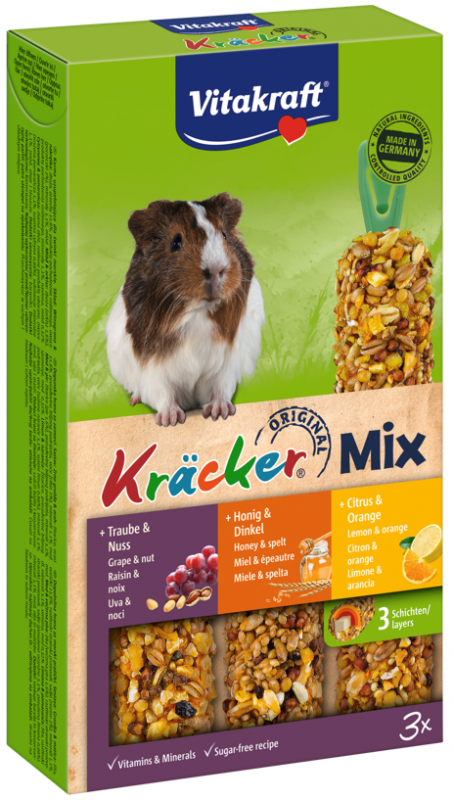 Vitakraft Kracker 3szt kolby dla świnki orzechy,miód,cytryna