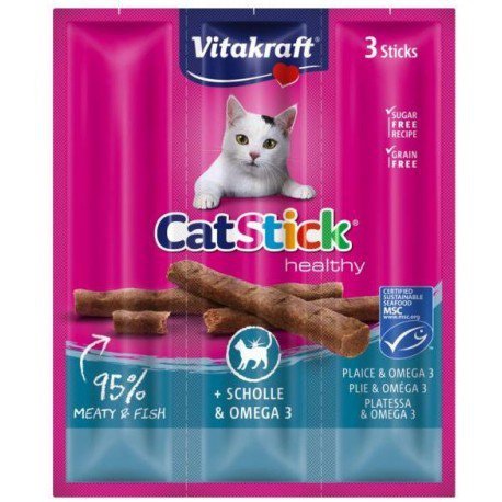 Vitakraft Cat Stick mini 3szt przysmak dla kota Flądra Omega