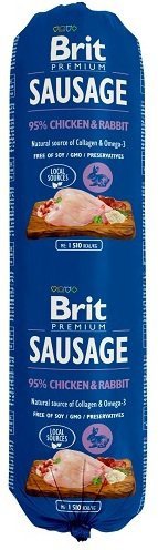 Brit Sausage Chicken &amp; Rabbit karma dla psa z kurczakiem i królikiem 800g
