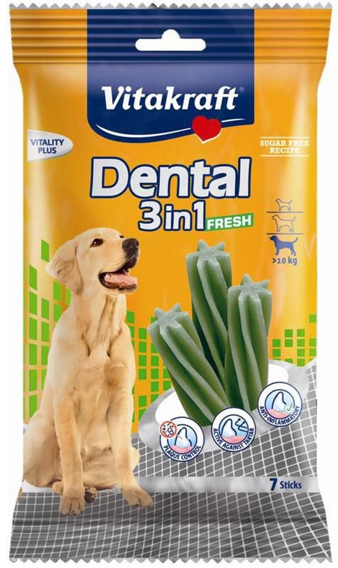 Vitakraft Dog przysmak dentystyczny dla psa Dental 3w1 fresh M 180g