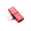 Adapter HF/audio + ładowanie do iPhone Lightning 8-pin do Lightning 8-pin SHORT czerwony blister