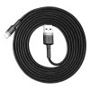 BASEUS kabel USB Cafule do iPhone Lightning 8-pin 2A 3 metry szaro-czarny CALKLF-RG1
