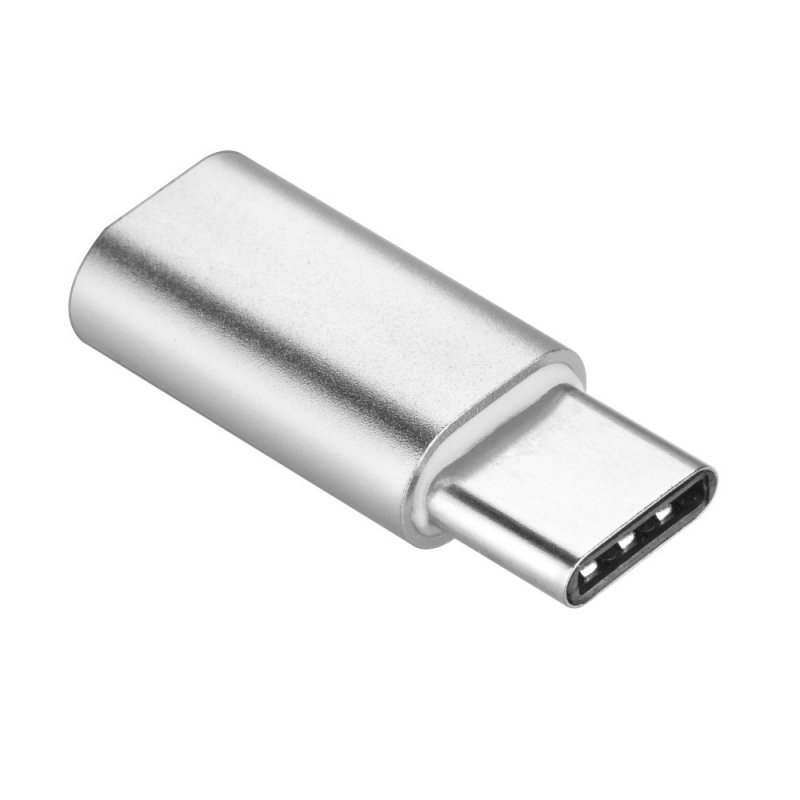 Adapter ładowarki Micro USB do USB Typ C [PA30] srebrny