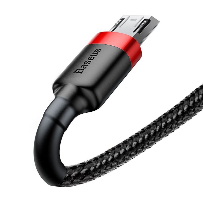 BASEUS kabel USB Cafule Micro 1,5A 2 metry czerwono-czarny CAMKLF-C91
