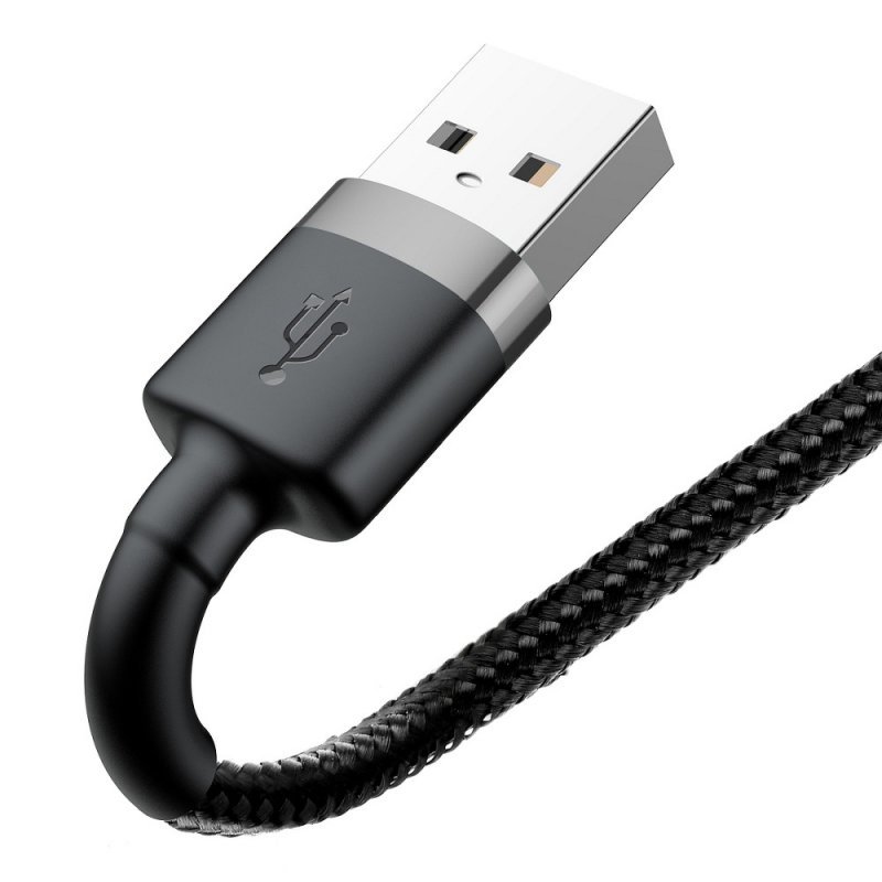 BASEUS kabel USB Cafule do iPhone Lightning 8-pin 2,4A 1 metr szaro-czarny CALKLF-BG1