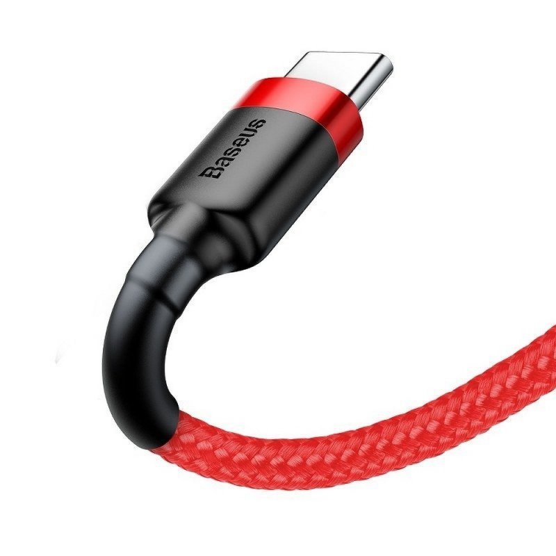 BASEUS kabel USB Cafule Typ C 3A 1 metr czerwono-czerwony CATKLF-B09