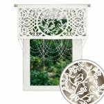 Panel dekoracyjny Rita 90x100 – biały ażur z biżuteryjnymi koralikami