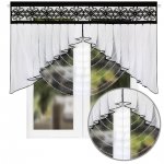 Panel dekoracyjny Aida 200x120 – czarny ażur, woal i koraliki