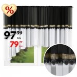 Firana ze złotymi cyrkoniami i gipiurą - Margot 400X150