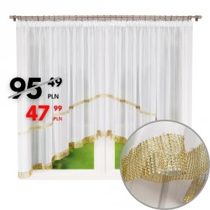 Firana ze złotymi cyrkoniami - Golden Ella 300X150