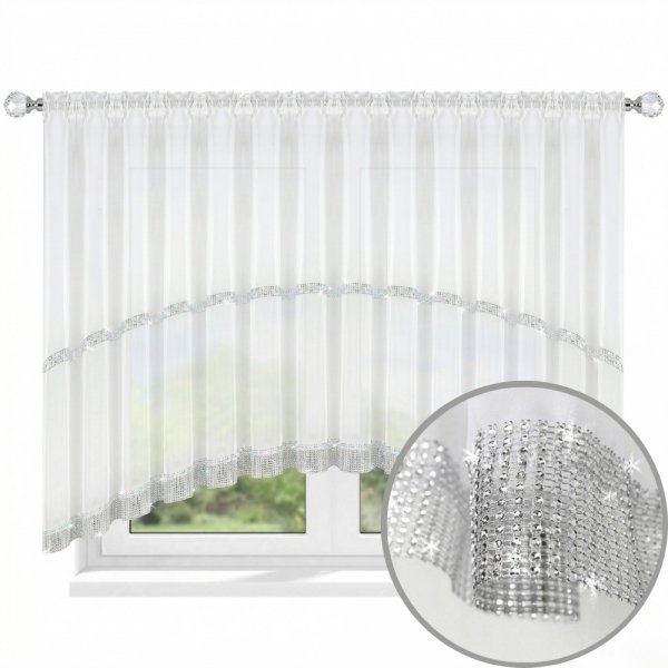 Firana gotowa z cyrkoniami 400 × 150 cm lub 500 × 150 cm - Nelli.pl 