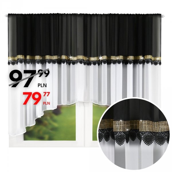 Zdjęcie firany margot 400x160 ze zbliżeniem detalu i atrakcyją ceną