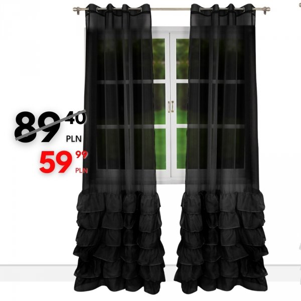 Firana z falbanami na przelotkach 145 × 250 cm - Nelli.pl
