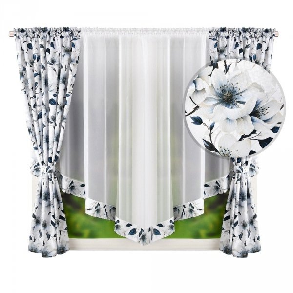 Komplet zasłon z panelem firanowym 400 × 160 cm - Nelli.pl