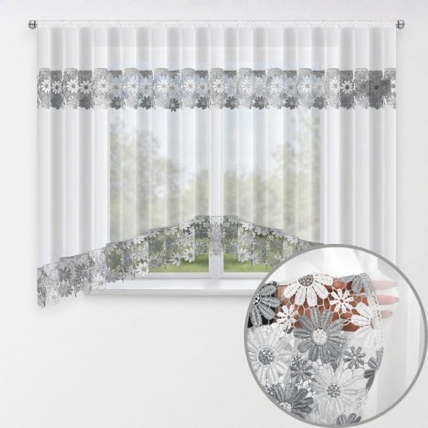 Firana gotowa 400x160 na białym tle