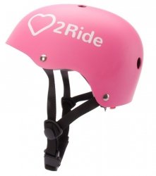 Kask rowerowy dla dzieci HEART BIKE - Love 2 RIDE, rozm.S , 50-54 cm z lampką LED i klipsem magnetycznym Candy Pink