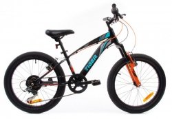 Rowerek dla chłopca 20 cali Tiger Bike Shimano RevoShift czarno - turkusowo - szaro - pomarańczowy