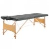 Stół do masażu z 4 strefami, drewniana rama, antracyt, 186x68cm