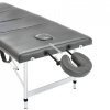 Stół do masażu, 4 strefy, rama z aluminium, antracyt, 186x68cm
