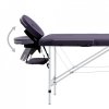 Składany stół do masażu, 4 strefy, aluminiowy, fioletowy