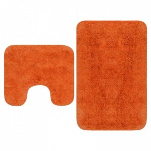 2-częściowy zestaw mat łazienkowych, tkanina, pomarańcz