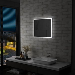 Ścienne lustro łazienkowe z LED, 60 x 50 cm