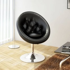 Krzesło barowe, czarne, sztuczna skóra