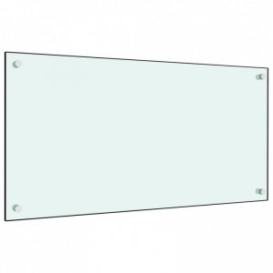 Panel ochronny do kuchni, biały, 80x40 cm, szkło hartowane