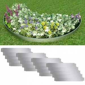 Zestaw 20 elastycznych obrzeży ogrodowych, stalowych, 100x15 cm