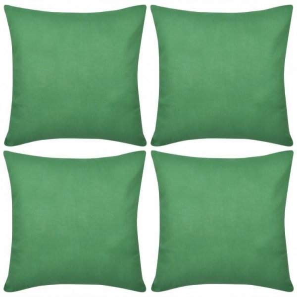 4 Zielone bawełniane poszewki na poduszki 80 x 80 cm