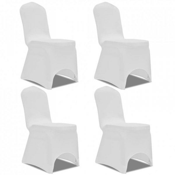 Elastyczne pokrowce na krzesła, 4 szt., białe