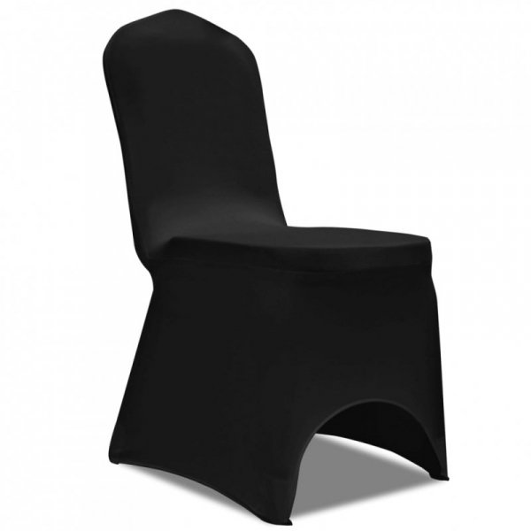 Elastyczne pokrowce na krzesło czarne 4 szt.