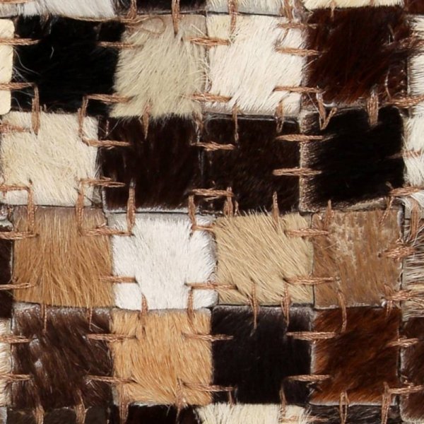 Patchworkowy dywan ze skóry bydlęcej, 120x170 cm, brązowo-biały