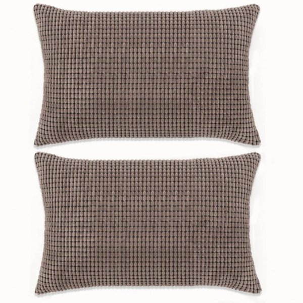 2-częściowy zestaw poduszek, welur, 40x60 cm, brązowy