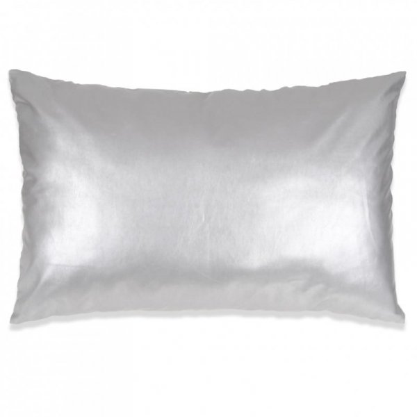 2-częściowy zestaw poduszek, PU, 40x60 cm, srebrny