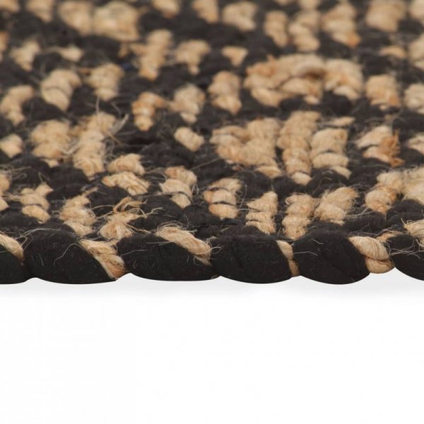 Ręcznie tkany dywan, juta, 120 x 180 cm, naturalny i czarny