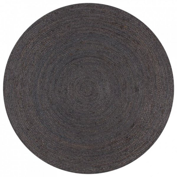 Ręcznie wykonany dywan z juty, okrągły, 90 cm, ciemnoszary