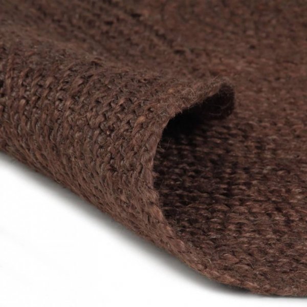 Ręcznie wykonany dywanik z juty, okrągły, 120 cm, brązowy