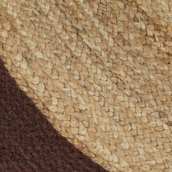Ręcznie wykonany dywanik, juta, brązowa krawędź, 150 cm