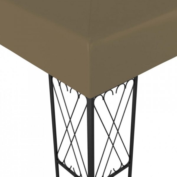 Altana ze sznurem lampek, 3x3 m, tkanina w kolorze taupe