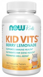 NOW FOODS Witaminy i minerały dla dzieci Kid Vits - Berry Lemonade (120 tabl.) 