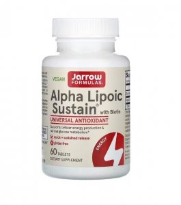 JARROW FORMULAS Kwas Alfa Liponowy i Biotyna (60 tabl.)