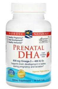 NORDIC NATURALS Prenatal DHA - strawberry (90 kaps.)