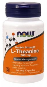 NOW FOODS Double Strength L-Theanine 200 mg - L-Teanina 200 mg (60 kaps.)